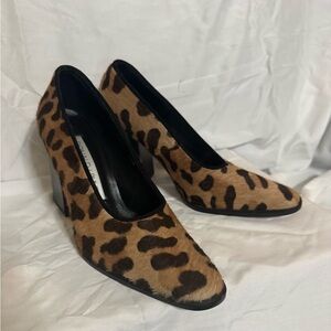 Donald J. Pliner Brown Leopard Print Heels